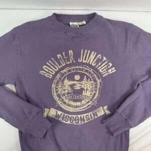 Vintage Blue 84 North Wood Wisconsin Sweatshirt Size Small